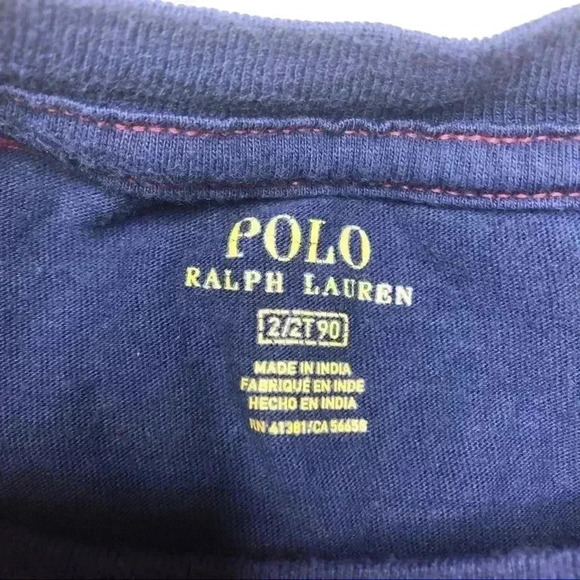Polo By Ralph Lauren Red & Blue  Striped T-Shirt 2T - Picture 7 of 16